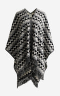 Cape In Chevron Wool Blend Knit