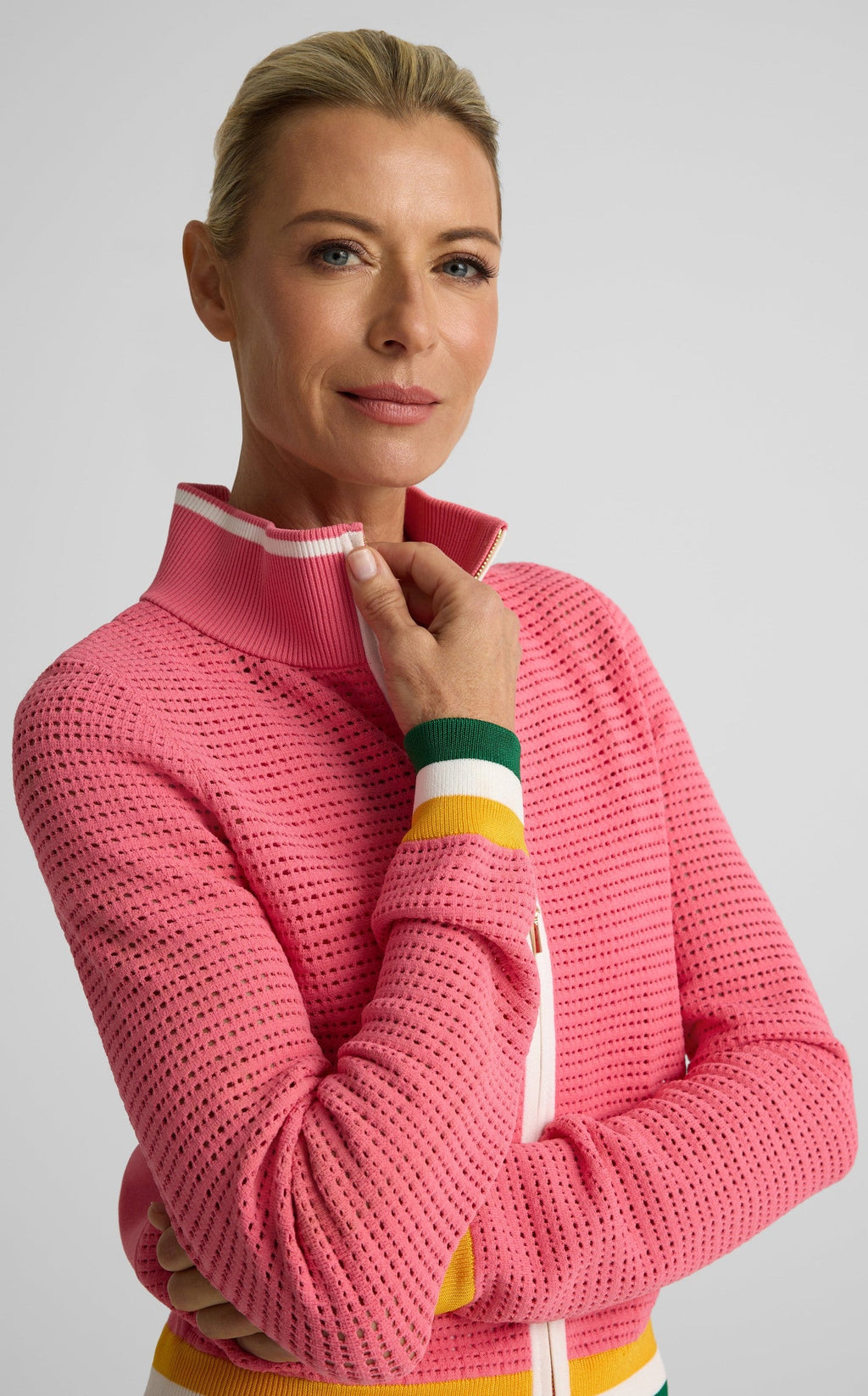 Savannah Sweater In Geometric Pointelle Knit