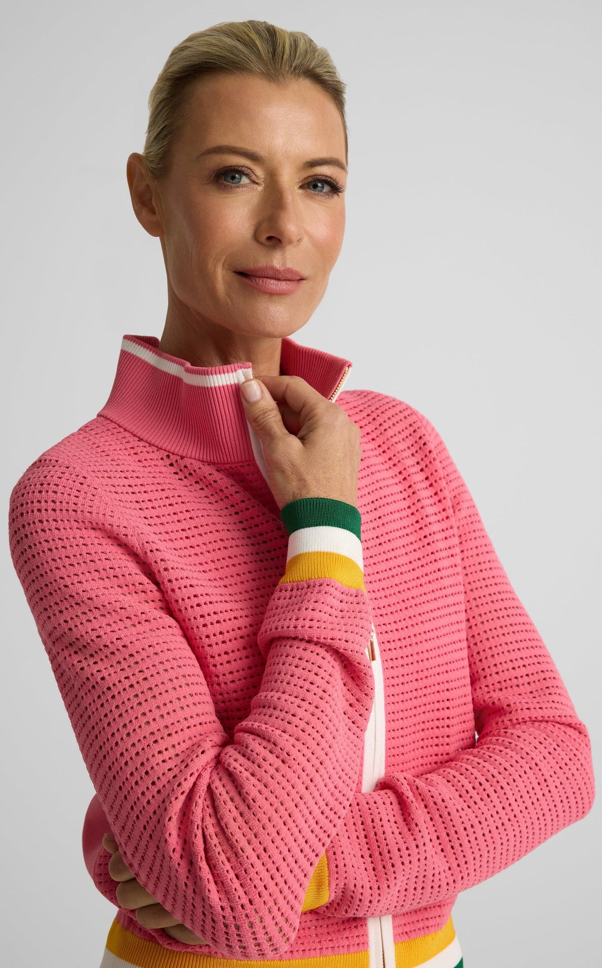 Savannah Sweater In Geometric Pointelle Knit