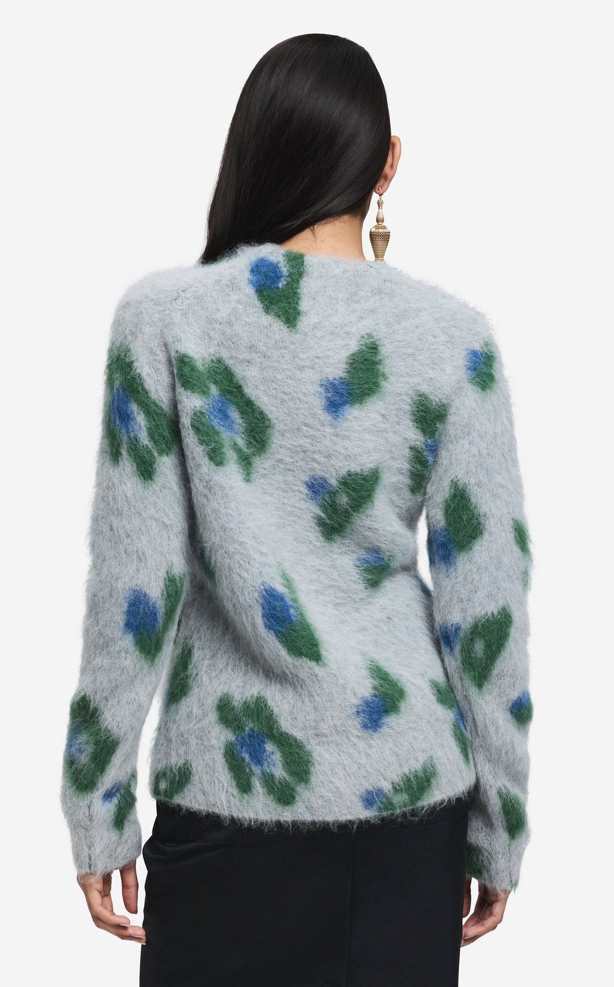 Sweater in Brushed Alpaca Blend Jacquard