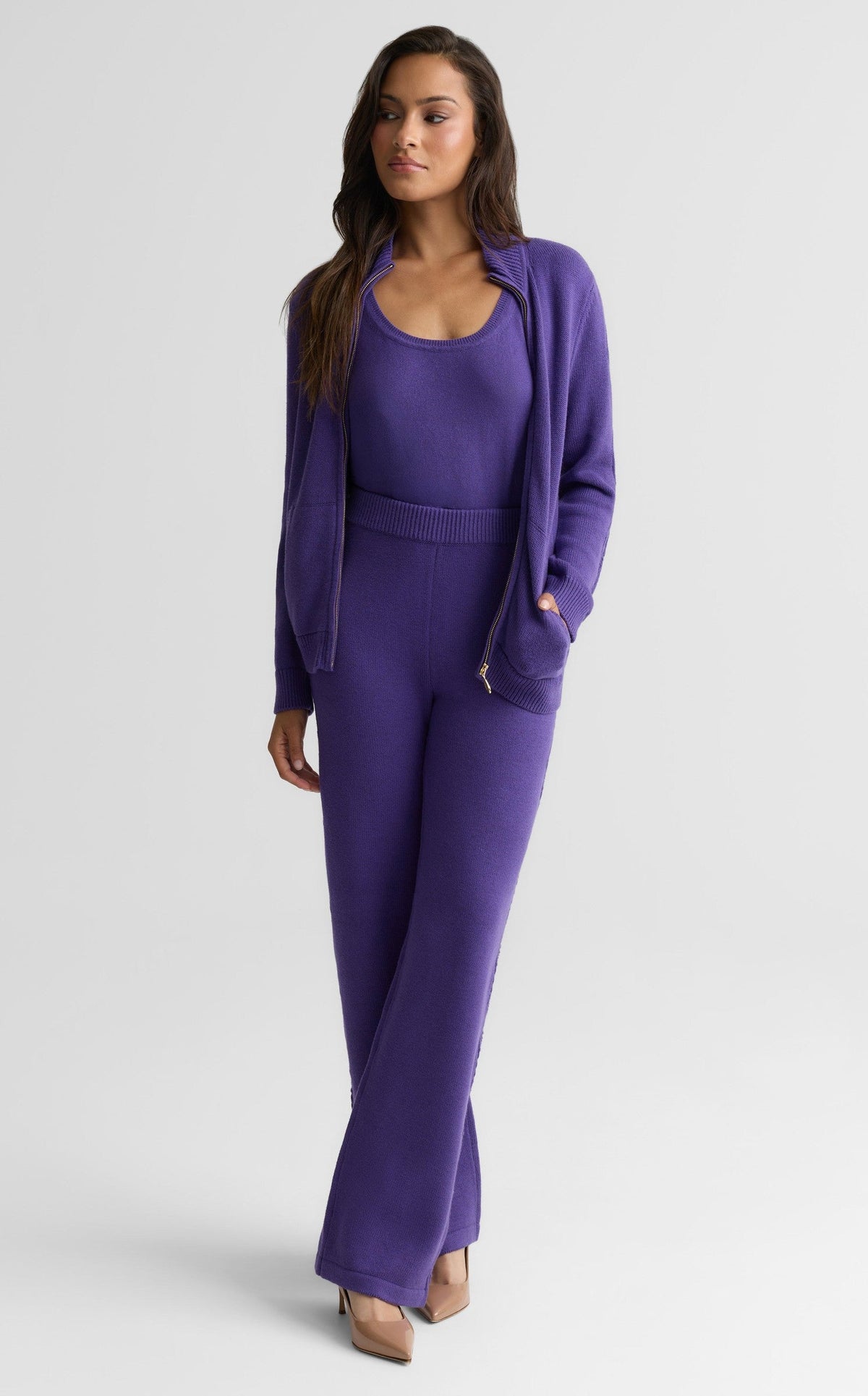 Cotton Cashmere Cable Knit Pants