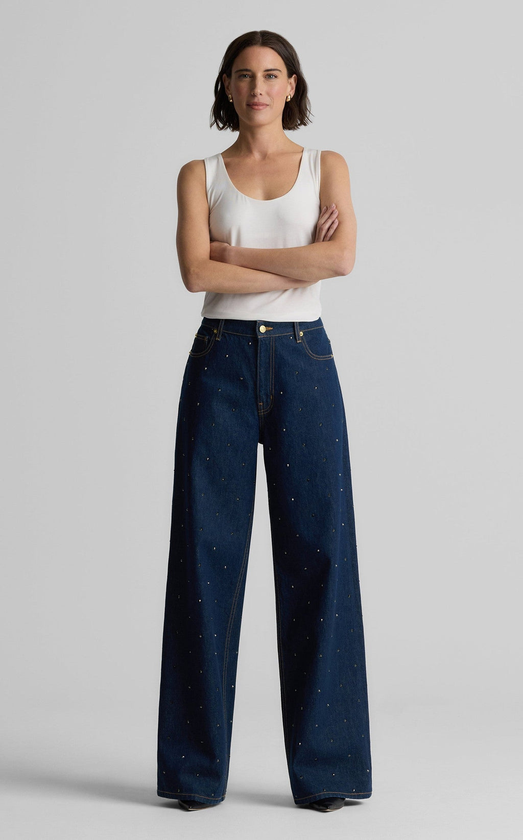 Aaliyah Rhinestone Embellished Denim