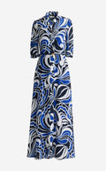 Estelle Dress In Mid Century Scroll Print