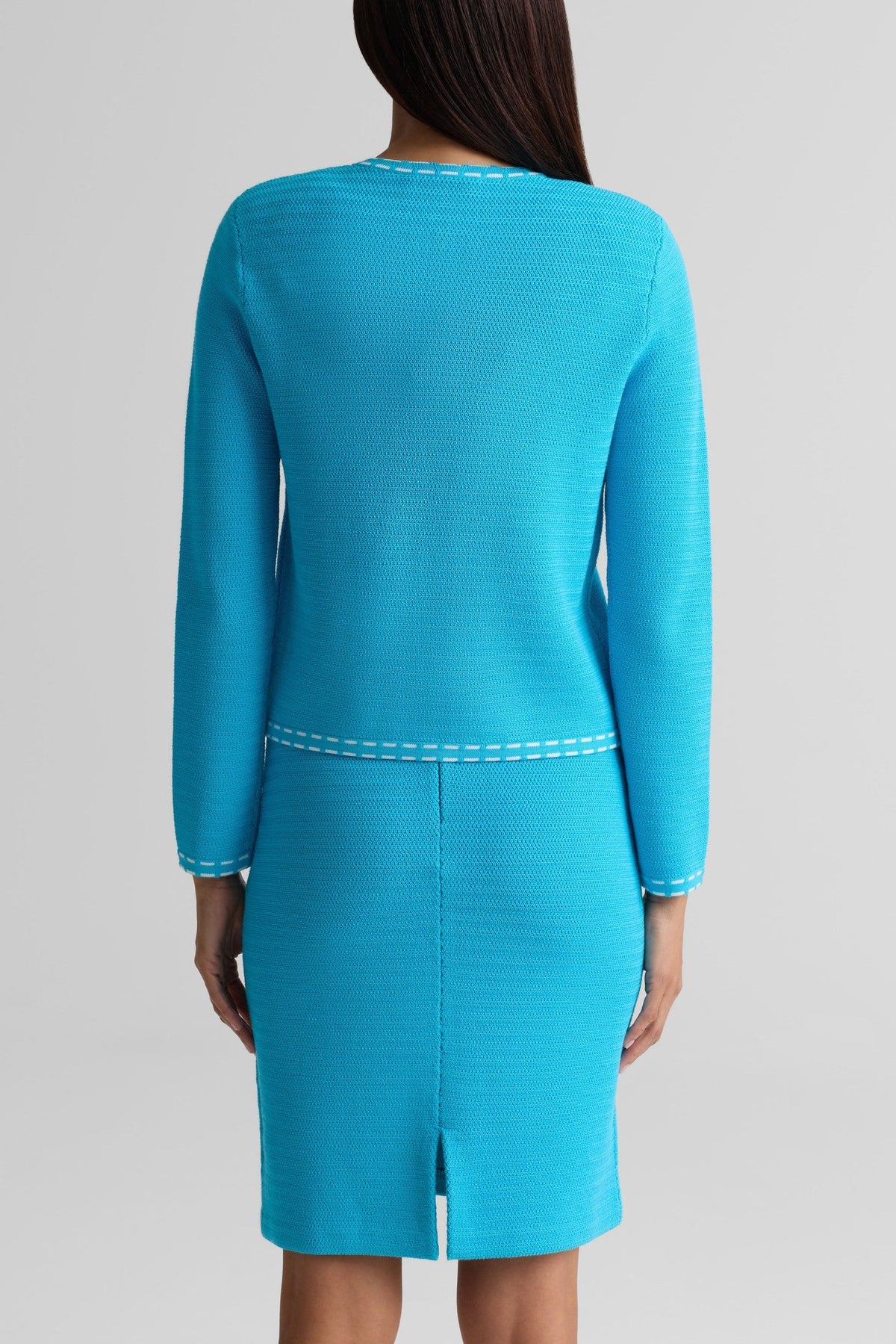 Ticking Trim Crew Neck Jacket