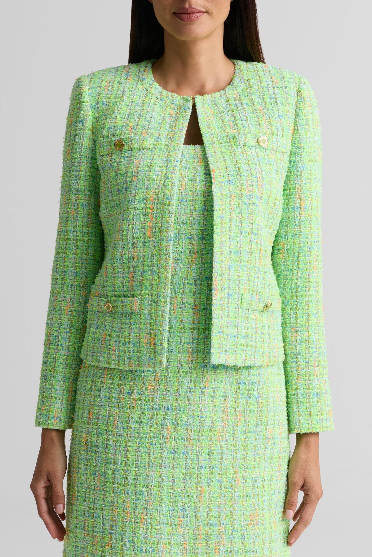 Icon Tweed Crew Neck Jacket