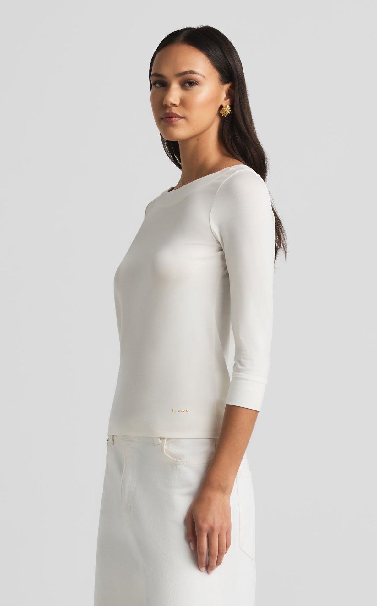 Polished Jersey Boatneck Top