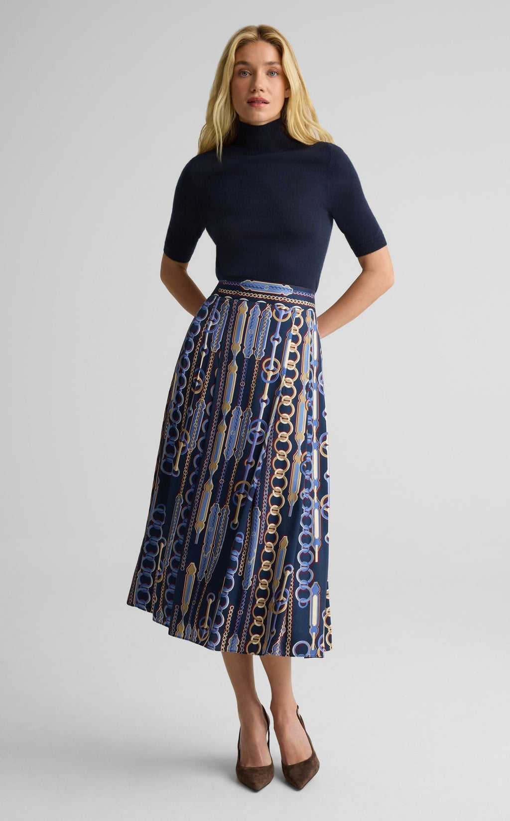 Skirt In Heritage Chain + Bridle Print