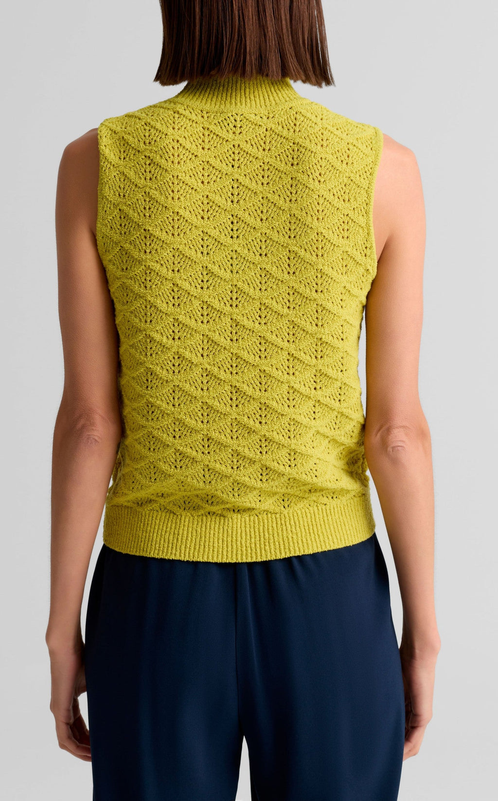 Mock Neck Pointelle Tank