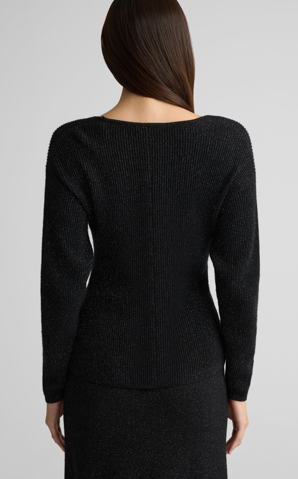 Sweater In Wool Cashmere Metallic Blend