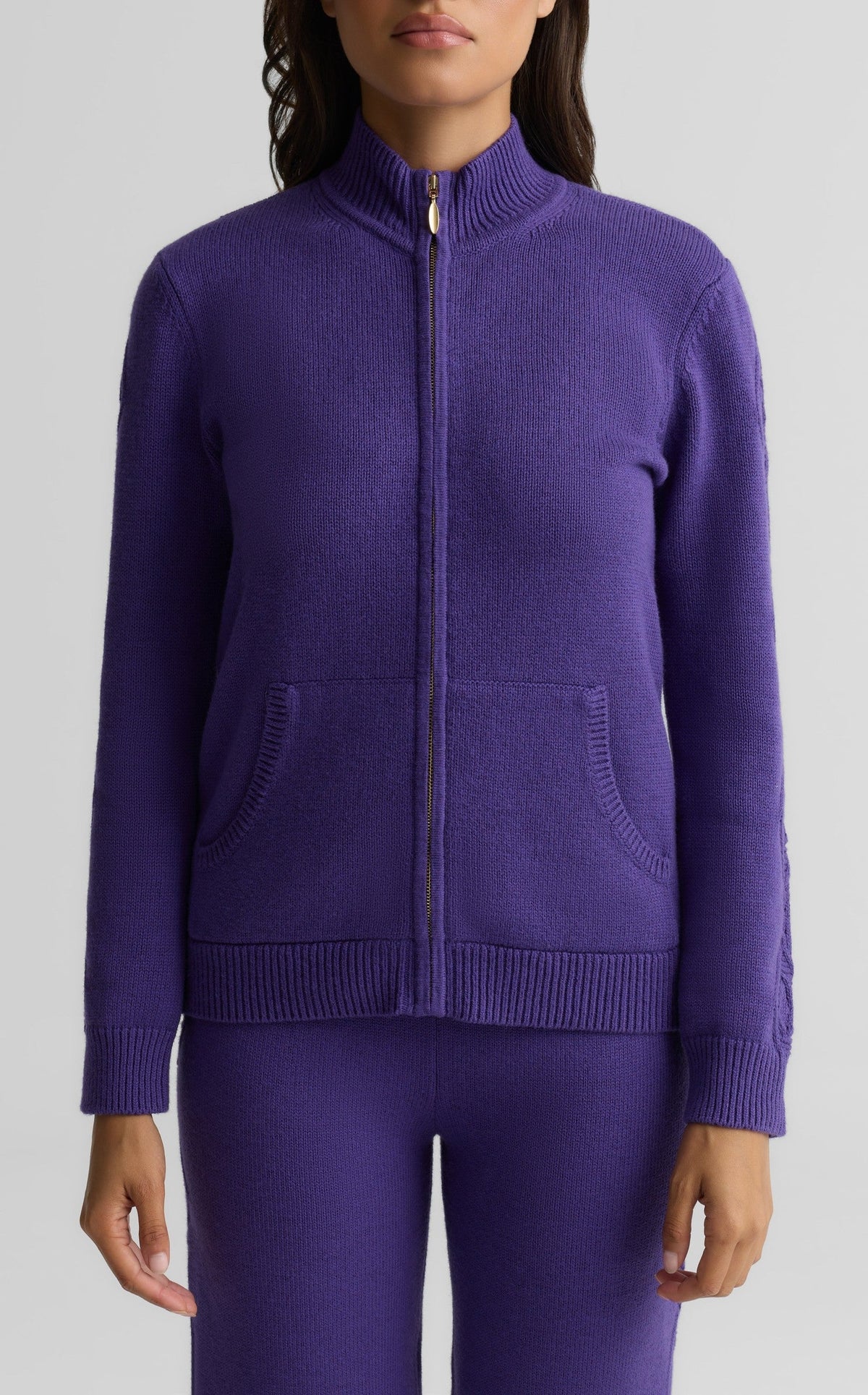 Cotton Cashmere Zip Jacket
