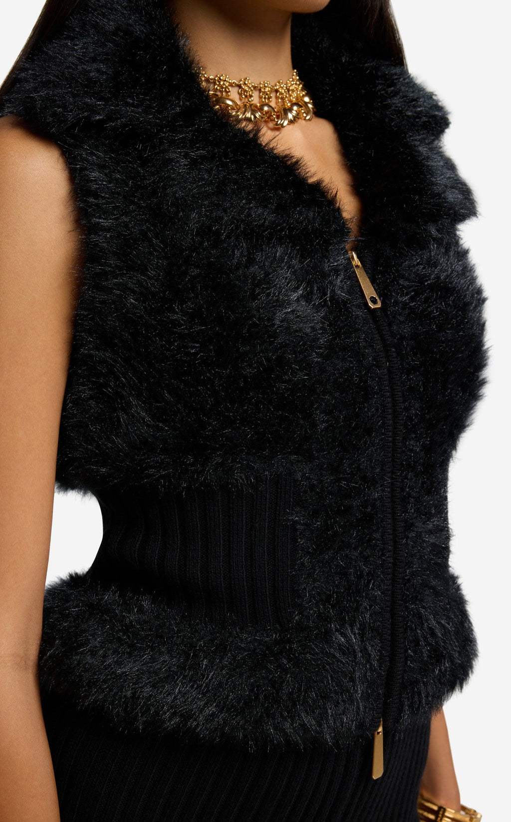 Vest in Knit Fur