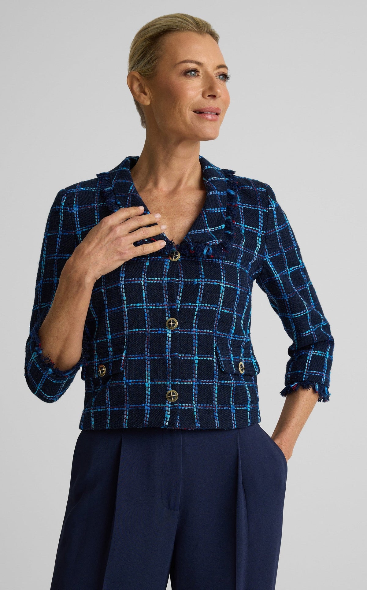 Marine Jacket In Plaidview Tweed