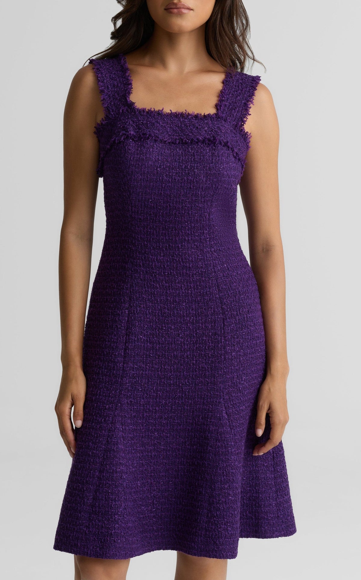 Square Neck Tweed Dress