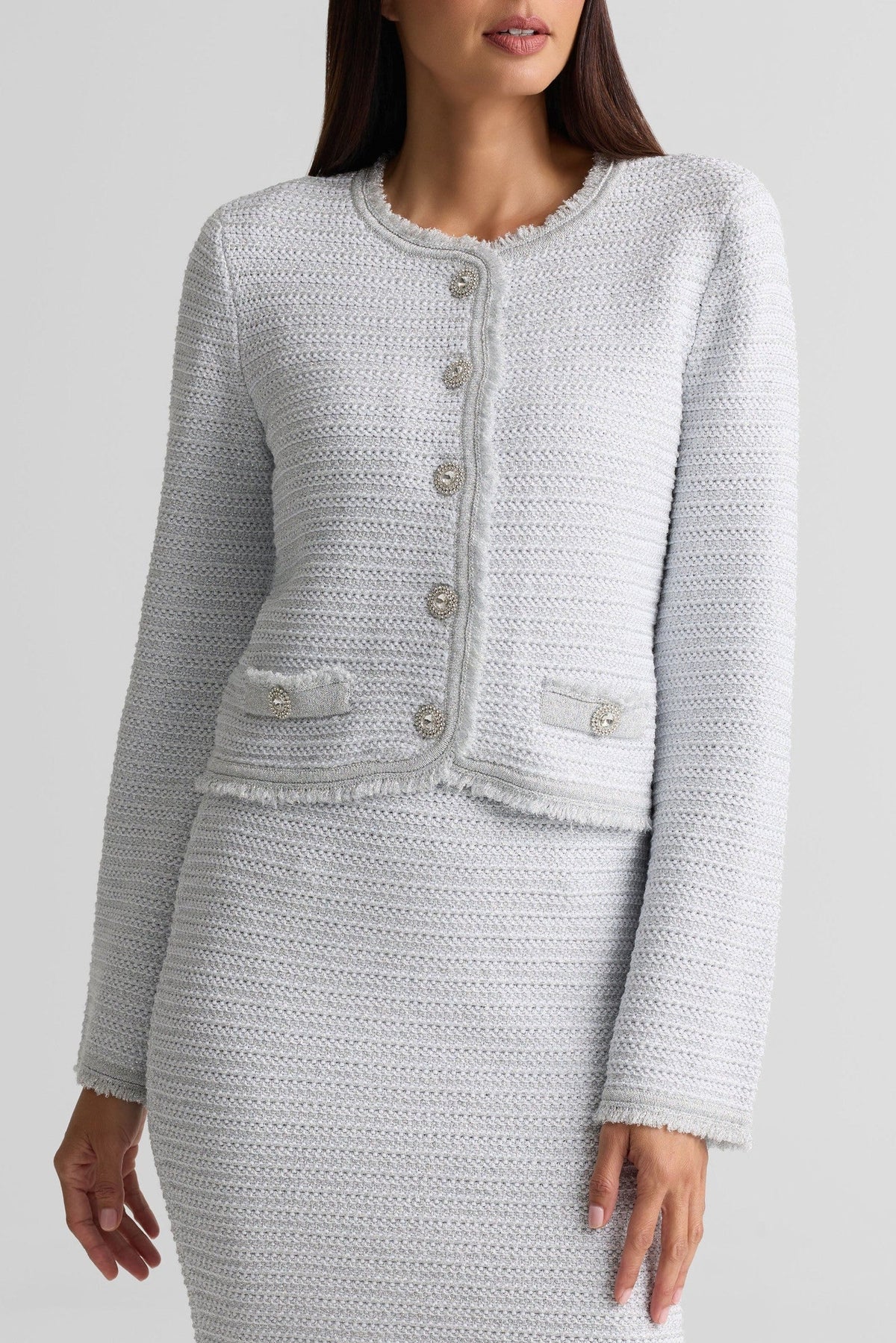 Textured Crewneck Jacket