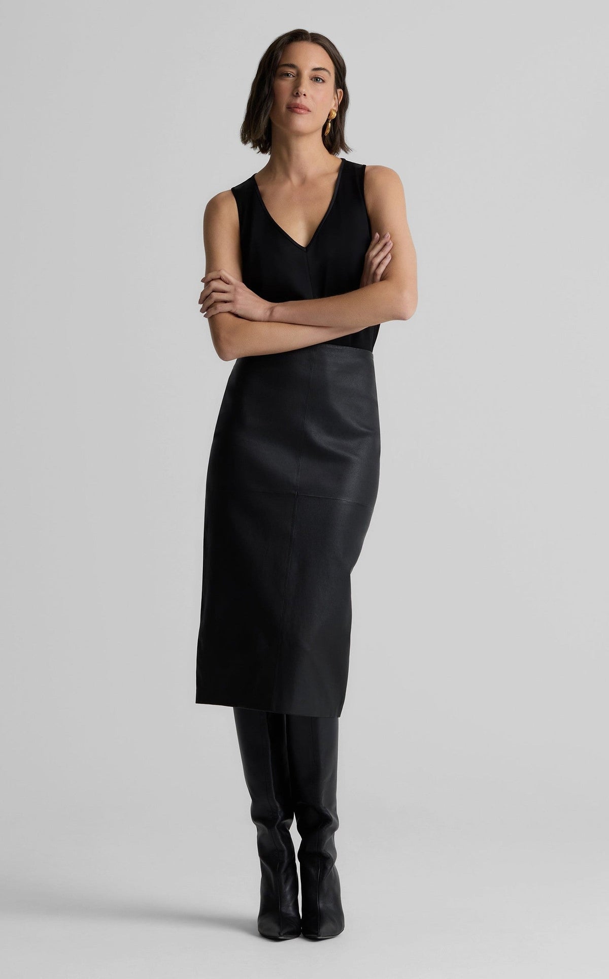 Stevie Skirt In Stretch Leather