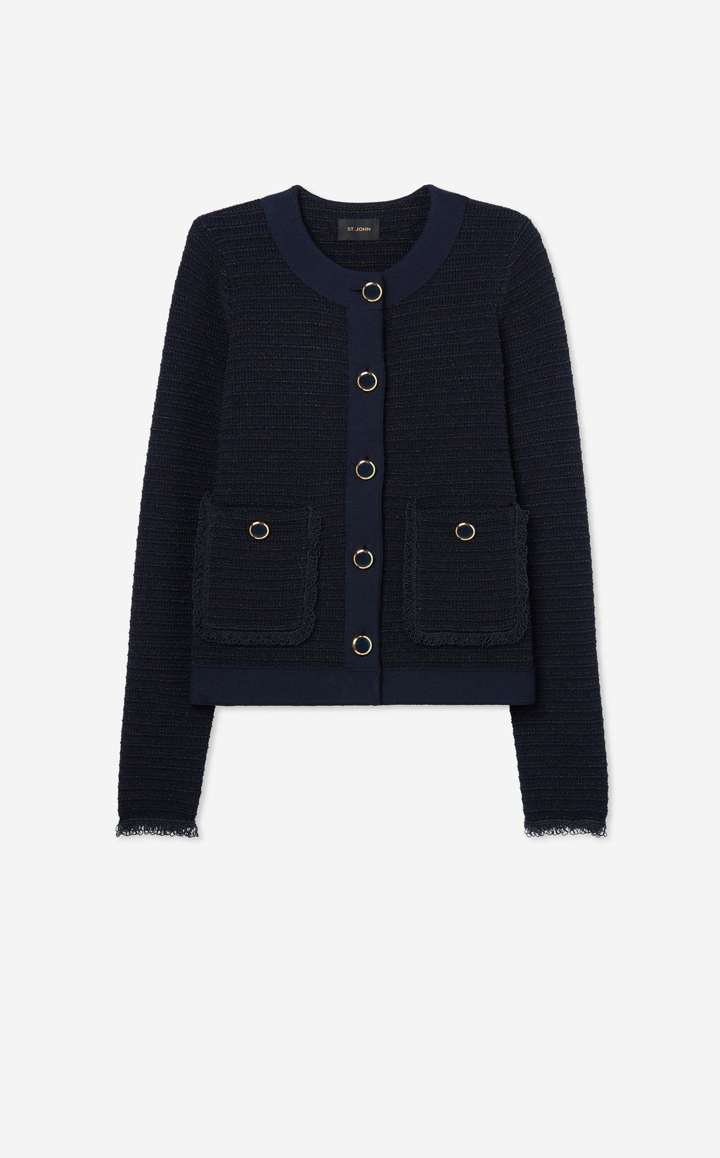 Fringe Knit Short Jacket