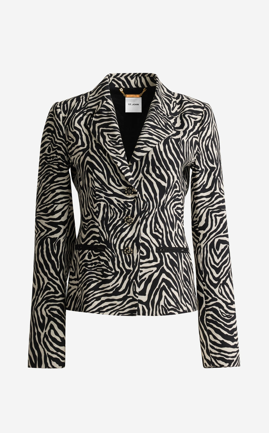 Ernestine Jacket In Zebra Printed Linen Blend