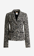 Ernestine Jacket In Zebra Printed Linen Blend