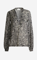 Kathleen Top In Zebra Printed Voile