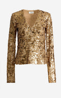 Megan Top In Stretch Sequin Knit