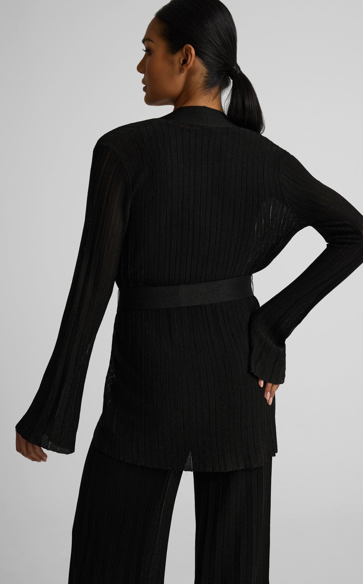 Annette Cardigan In Soleil Metallic Knit