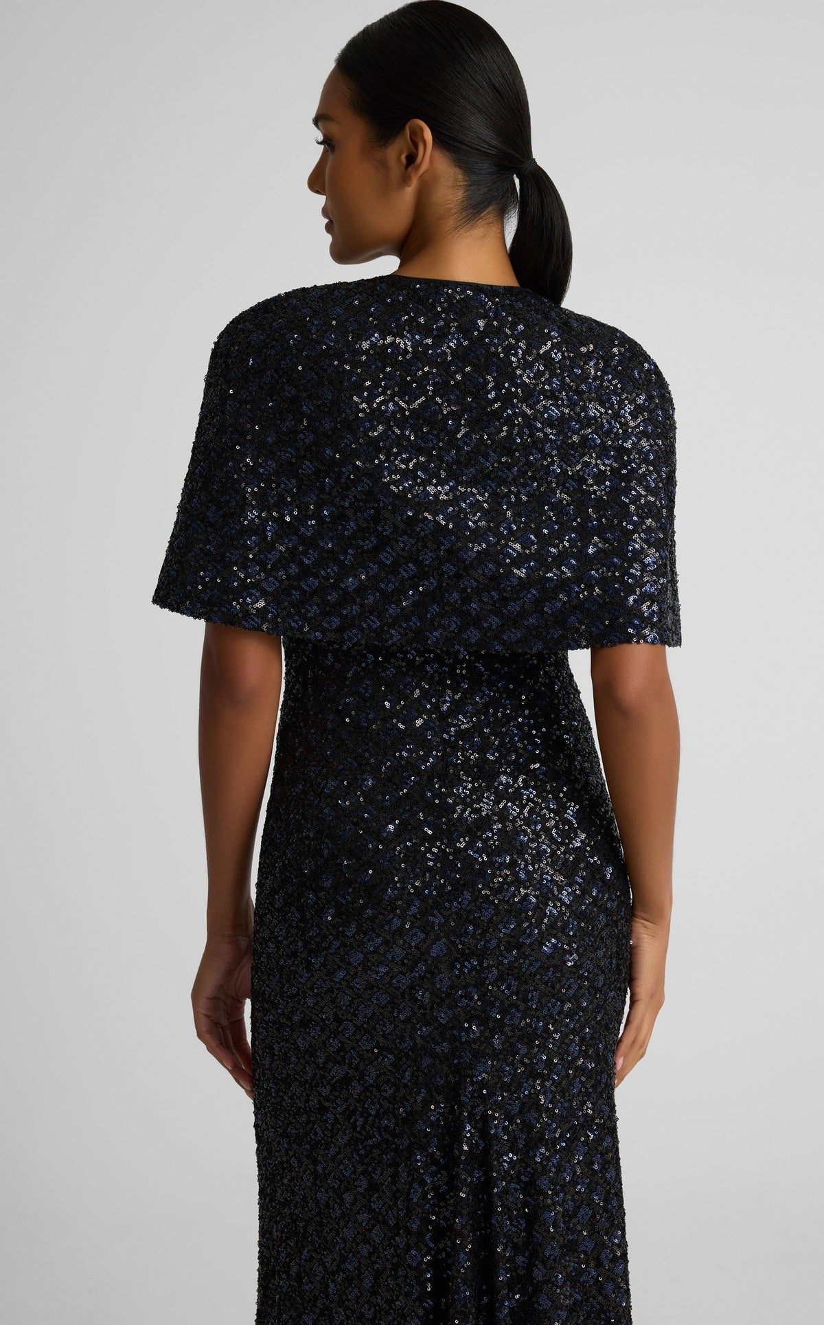 Carly Capelet In Geo Sequin Embroidered Tulle
