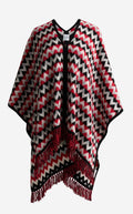 Cape In Chevron Wool Blend Knit