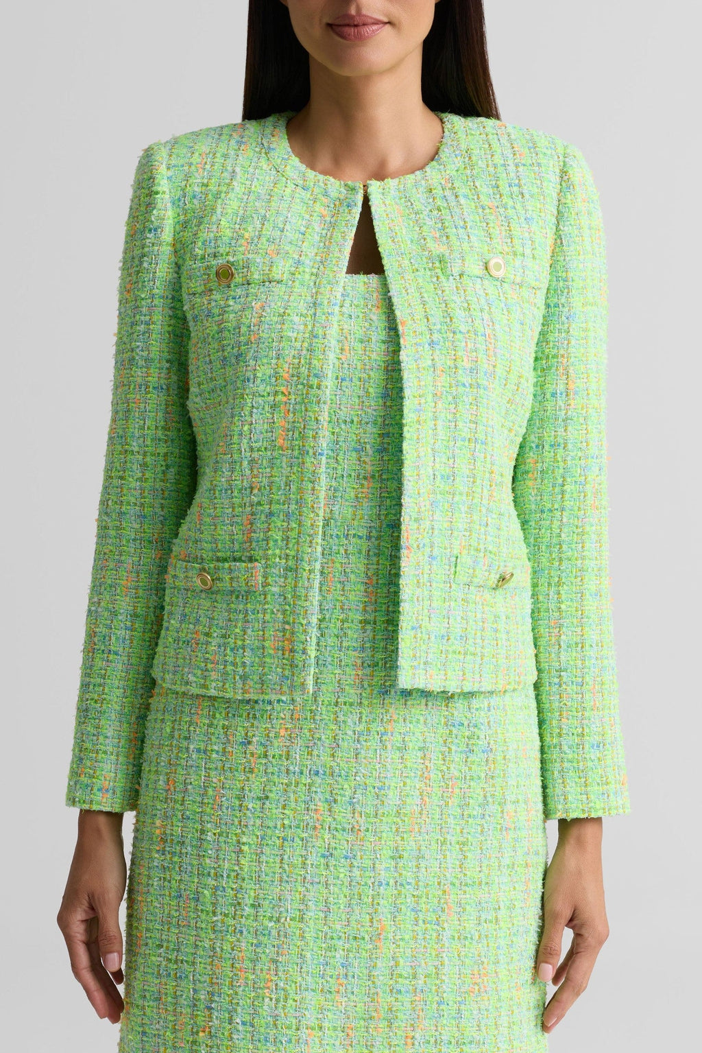 Icon Tweed Crew Neck Jacket