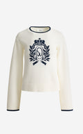 Tabitha Sweater In Lightweight Cotton Knit With Vintage Crest