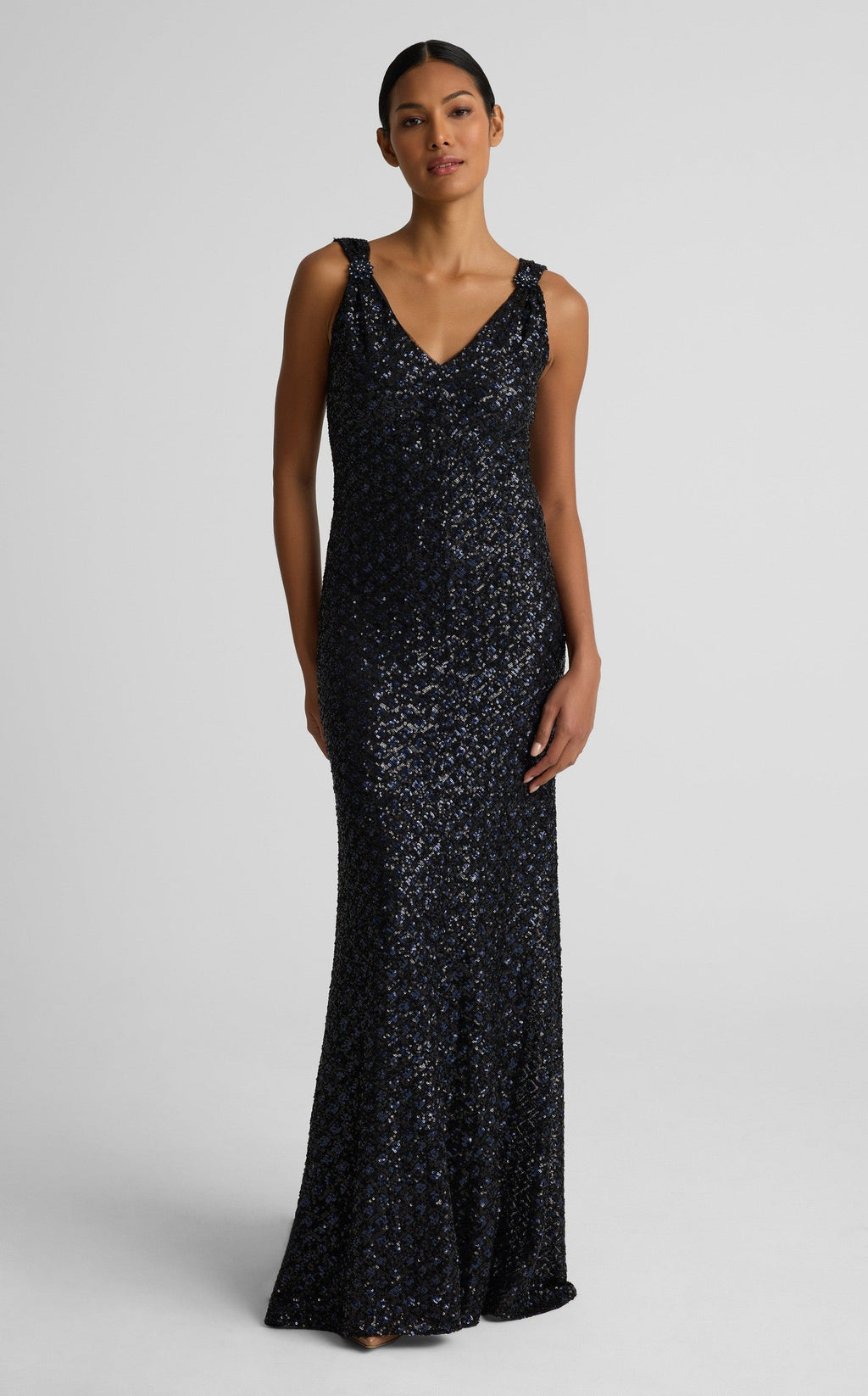 Wendy Gown In Geo Sequin Embroidered Tulle
