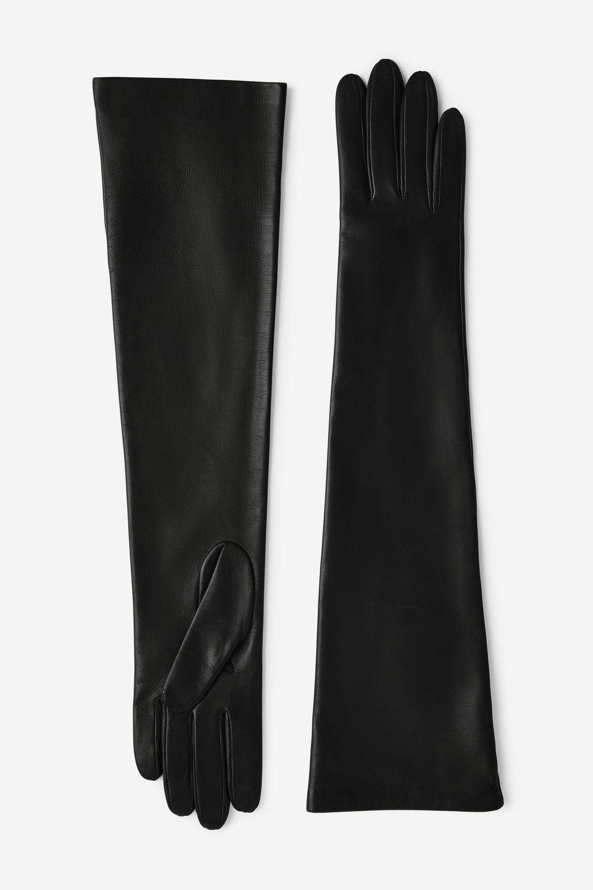 Long Leather Gloves With Cashmere Lining