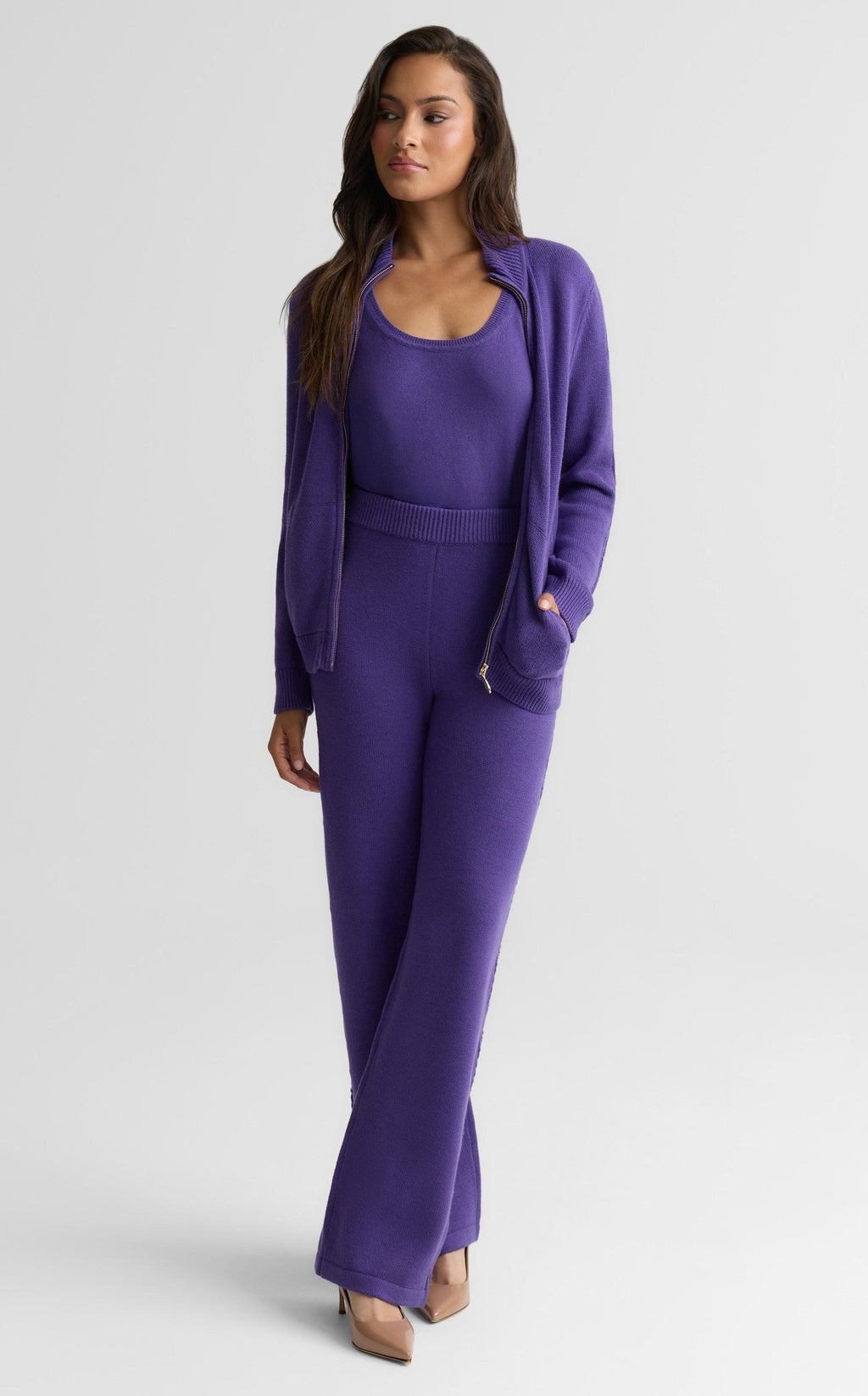 Cotton Cashmere Zip Jacket