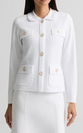 Four Pocket Collared Knit Jacket
