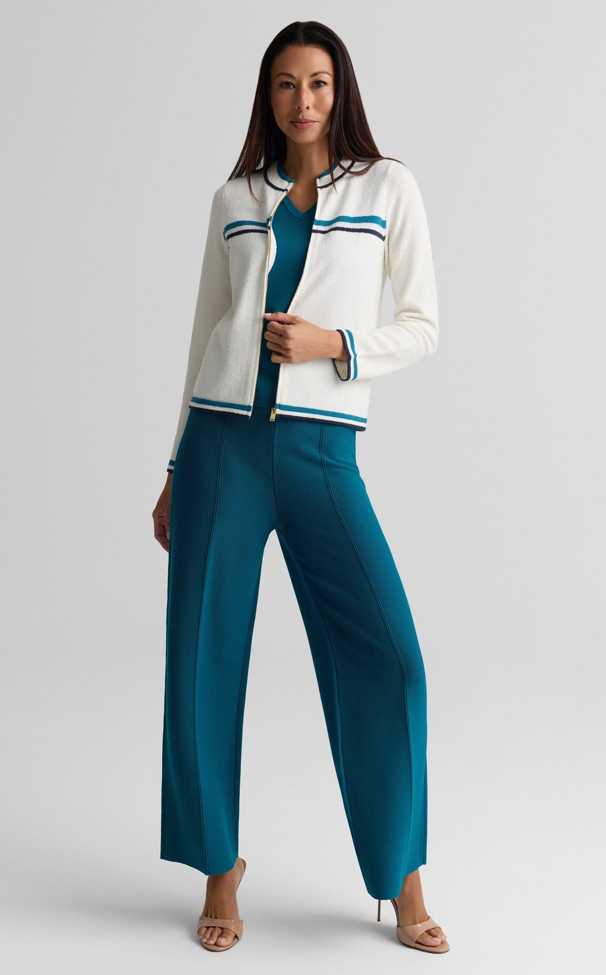 Striped Zip Knit Jacket
