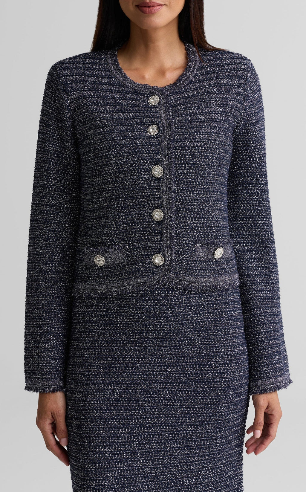 Textured Crewneck Jacket