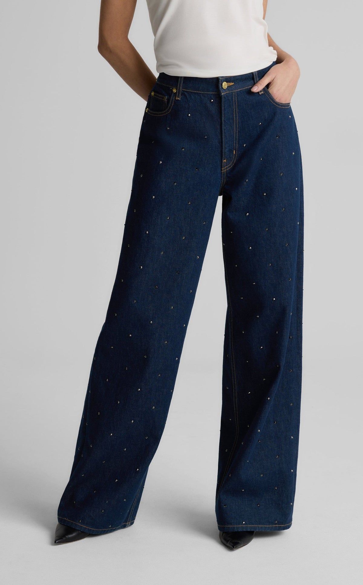Aaliyah Rhinestone Embellished Denim