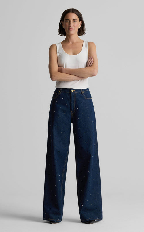 Aaliyah Rhinestone Embellished Denim