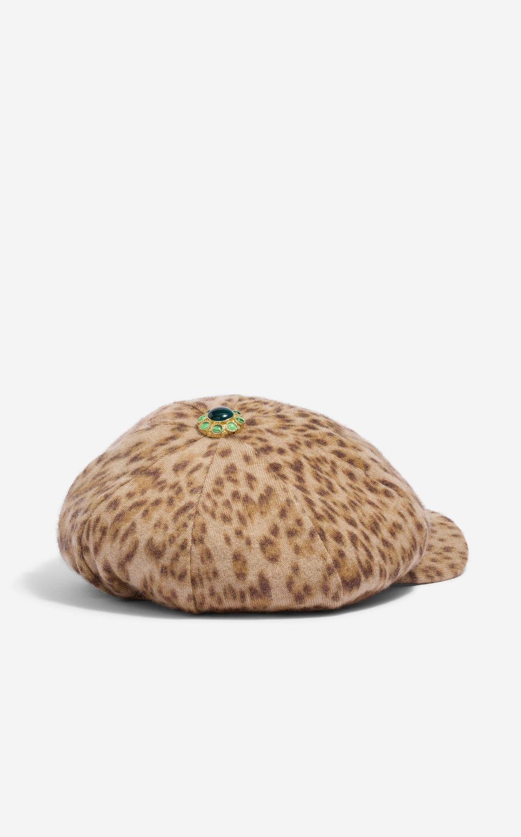 Hat in Leopard Print Cashmere Blend