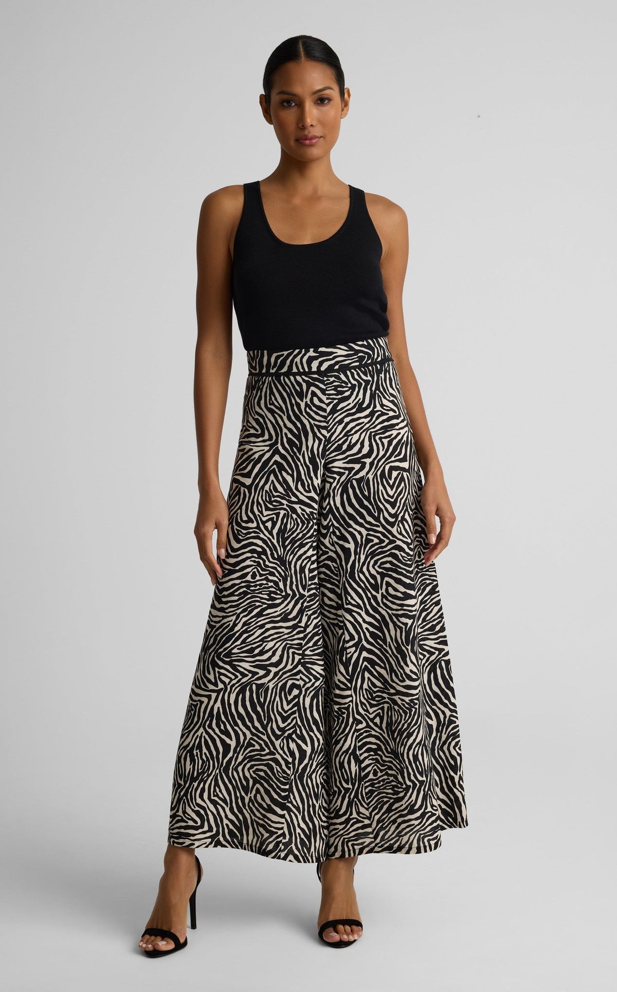 Romy Pant In Zebra Printed Linen Blend