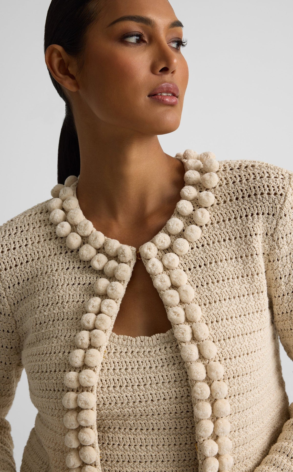 Helen Jacket In Artisanal Crochet Knit