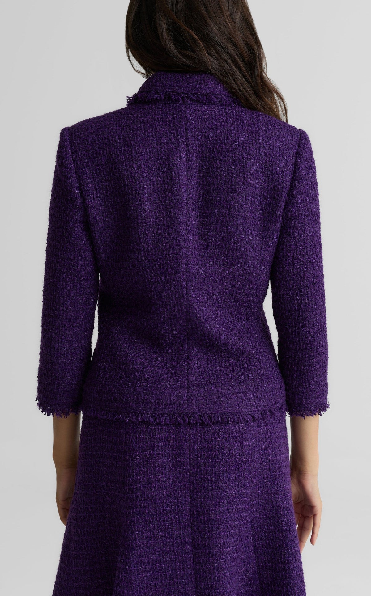 Textured Tweed Four-Pocket Jacket
