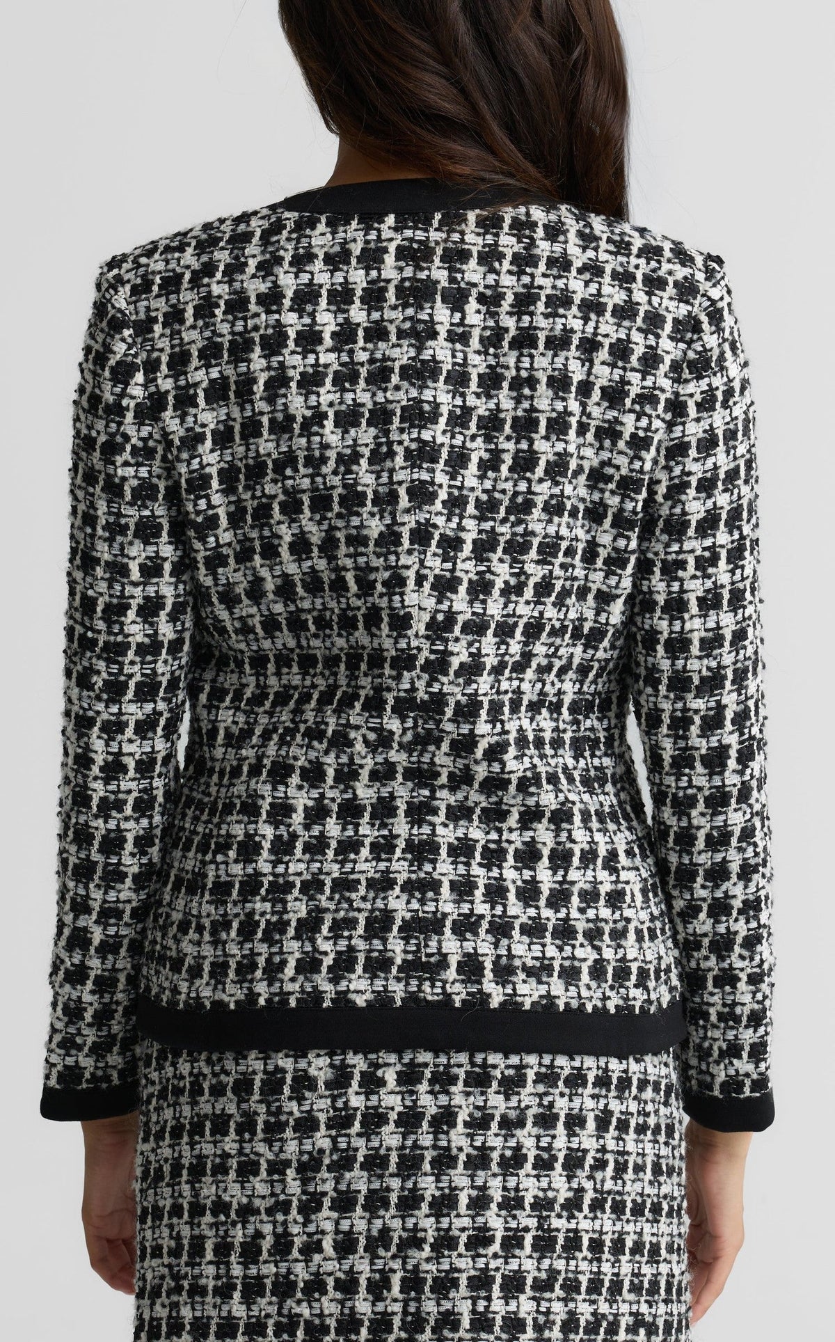 Contrast Trim Tweed Jacket