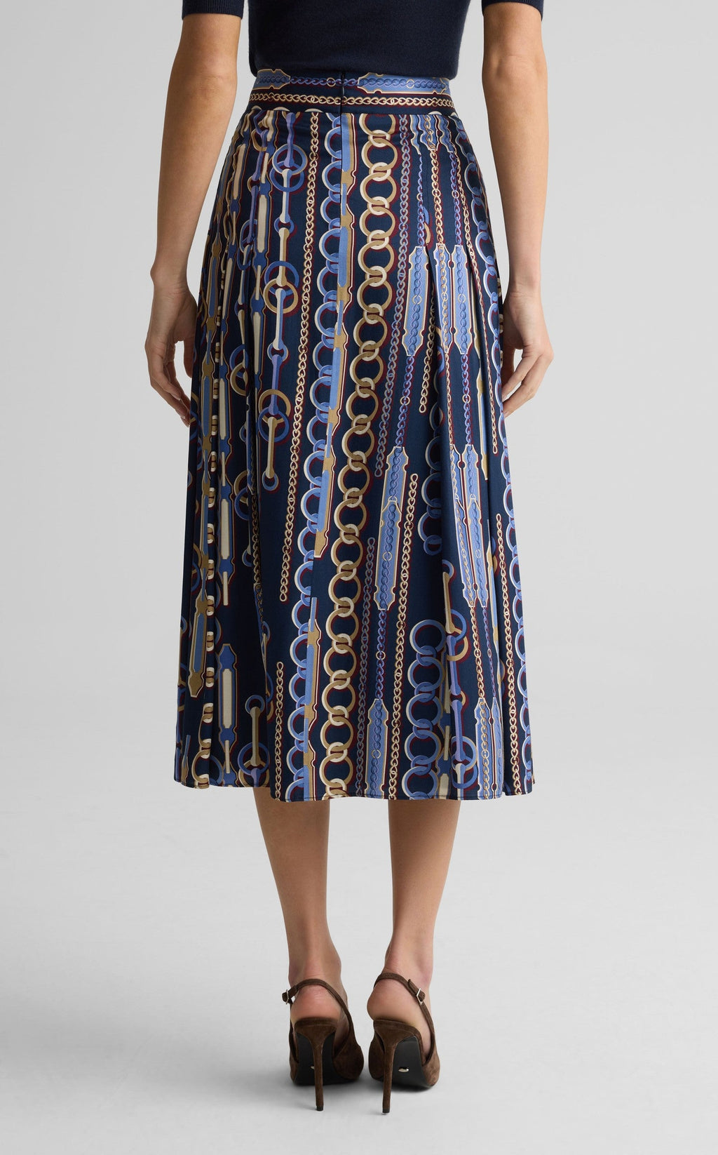 Skirt In Heritage Chain + Bridle Print