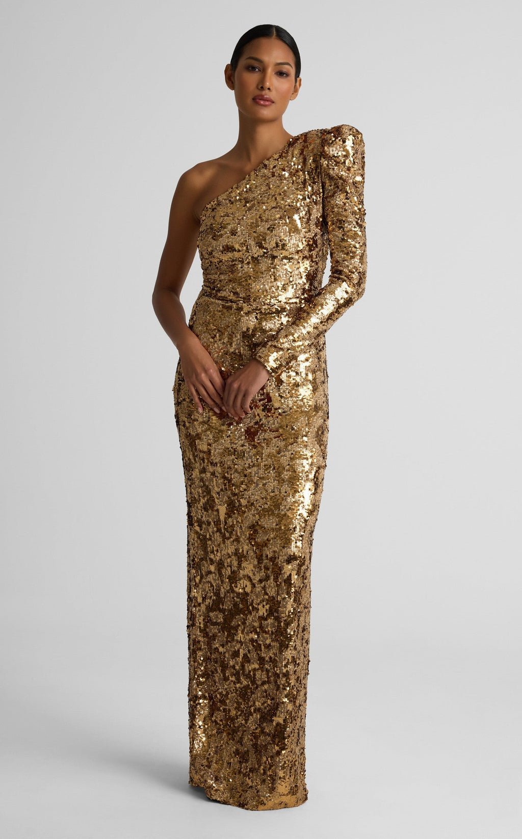 Sabrina Gown In Stretch Sequin Knit