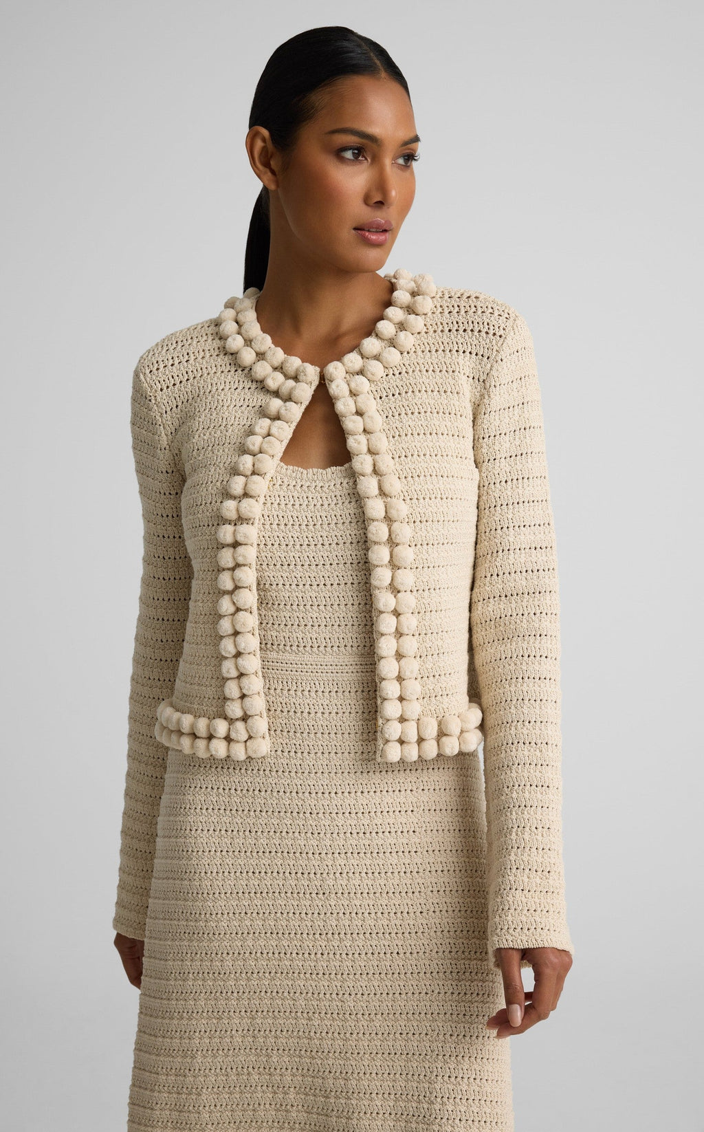 Helen Jacket In Artisanal Crochet Knit