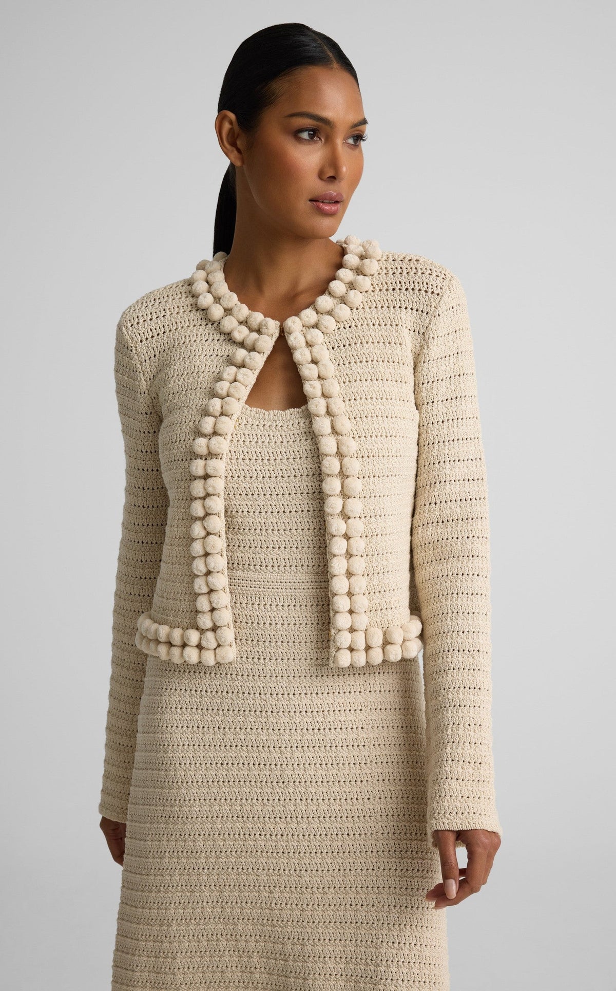 Helen Jacket In Artisanal Crochet Knit