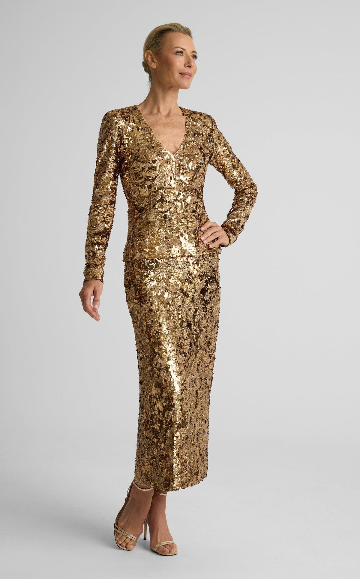 Megan Top In Stretch Sequin Knit